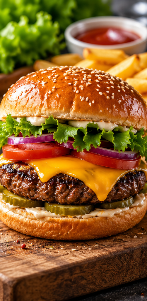 Burger halal maison dressé pour l'occasion