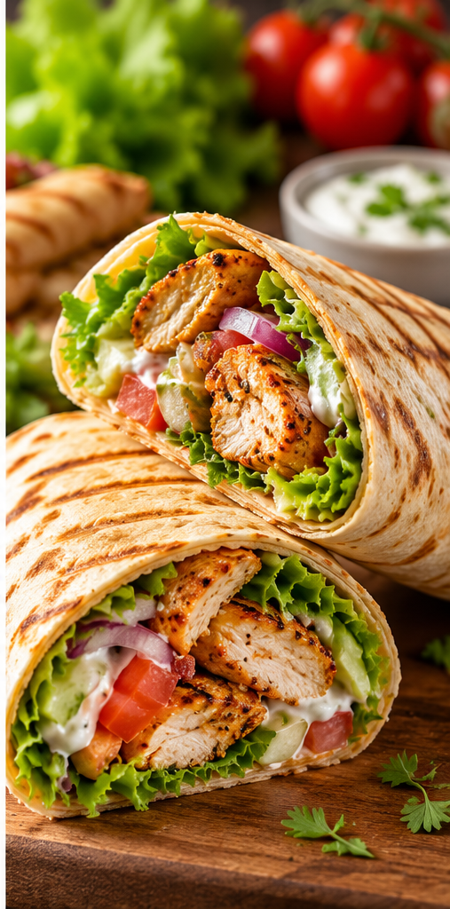 Wrap au poulet dressé pour l'occasion